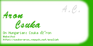 aron csuka business card